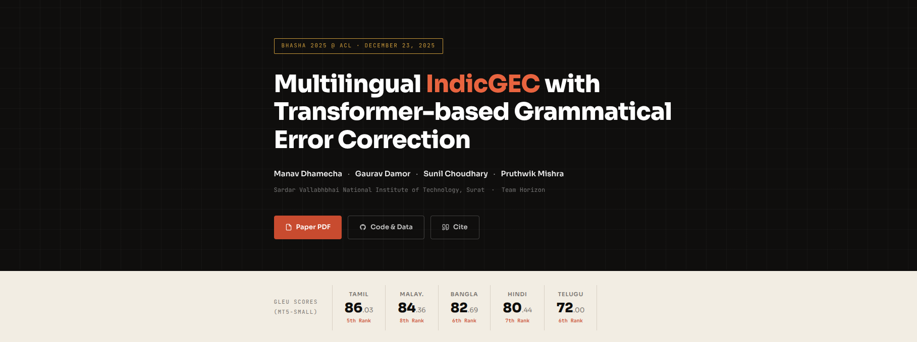 AACL-IJCNLP 2025 (Grammatical Error Correction)